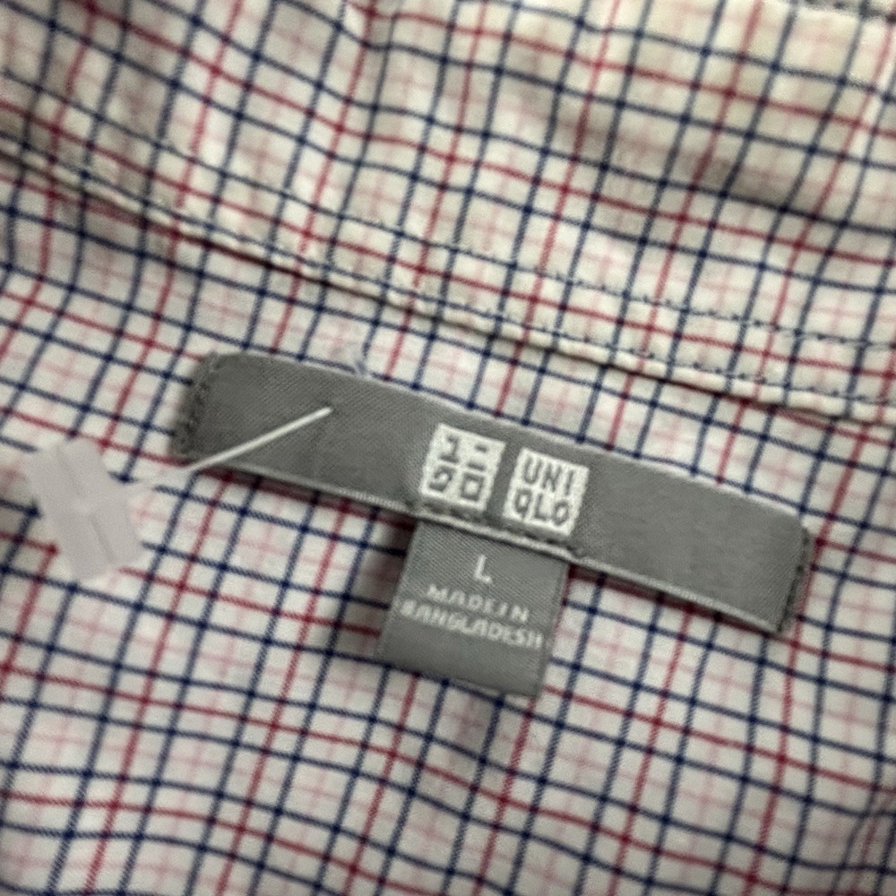 Uniqlo Shirt Large Check Button Up Long Sleeve Casual Preppy Men's - Picture 9 of 14
